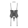 DONARELLA  corset et String assorti inclus noir profond