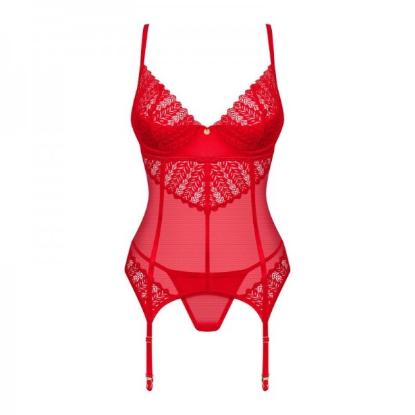 INGRIDIA  corset et string - Rouge