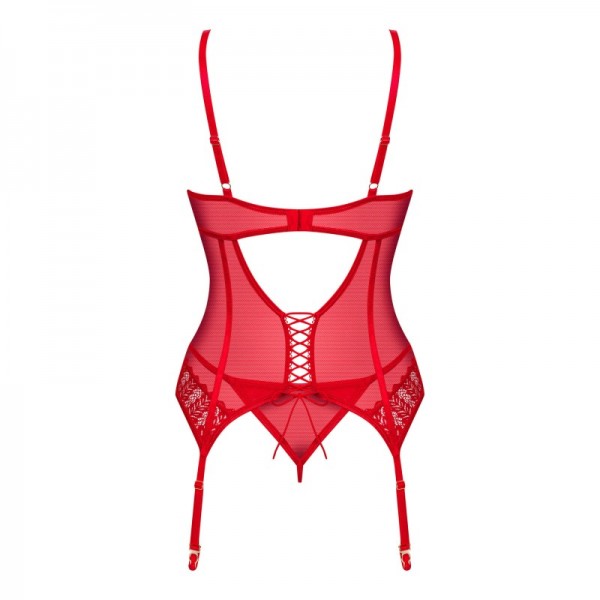 INGRIDIA  corset et string - Rouge