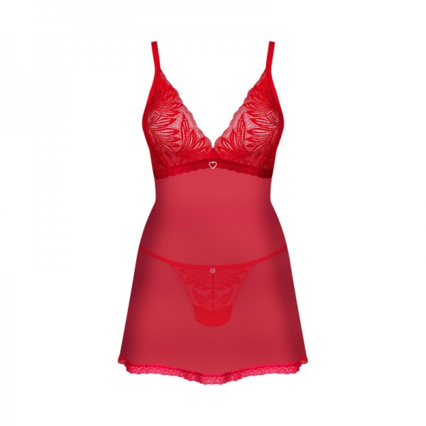 Babydoll rouge et string CHILISA