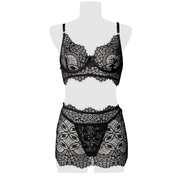 VELVET ensemble lingerie 3 pièces en dentelle