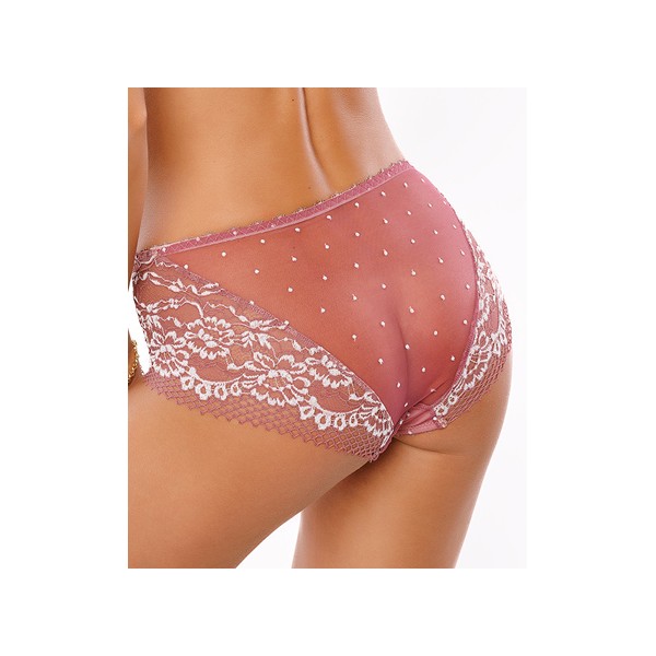 Culotte ligne "LIBRE" rose et blanc fleuri