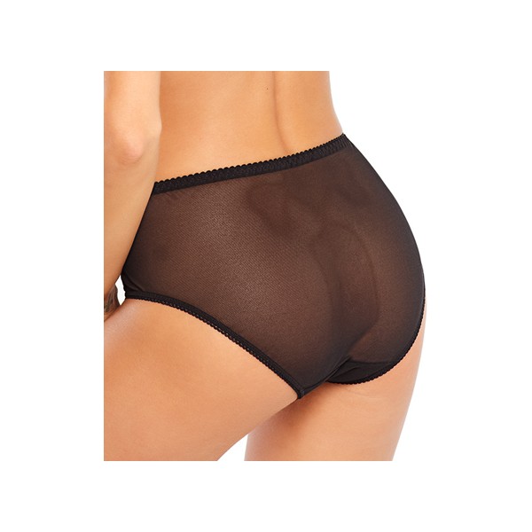 Culotte ligne "EBONY" noir dentelle fleuri