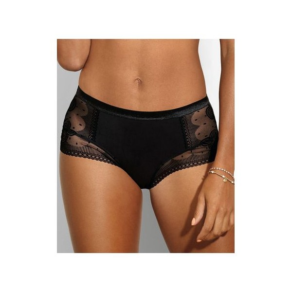 Culotte ligne "CAT EYE" noir dentelle fleuri