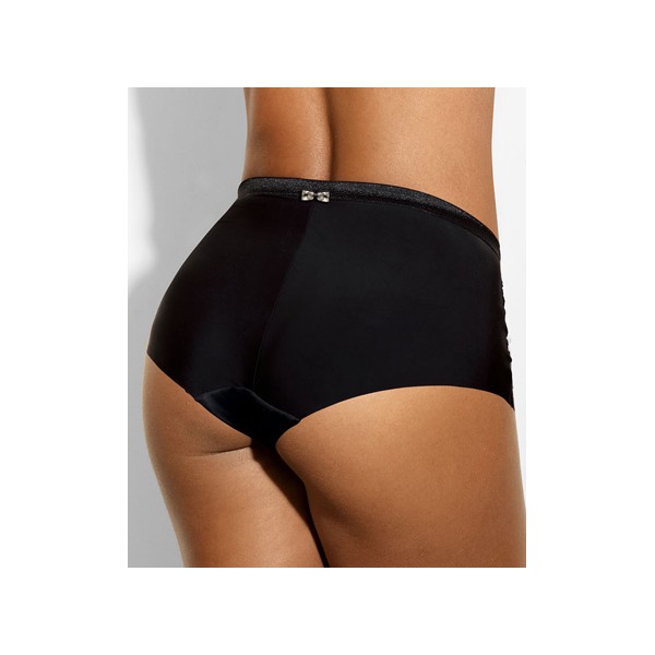 Culotte ligne "CAT EYE" noir dentelle fleuri