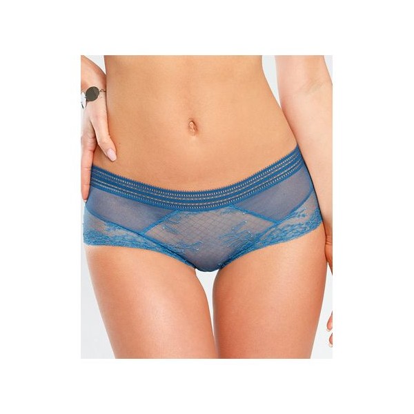 Culotte WISH  taille basse bleu  en dentelle