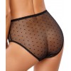 Culotte PERFECT  noir en dentelle broderie rouge